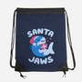 Santa Jaws Xmas Shark-None-Drawstring-Bag-tobefonseca