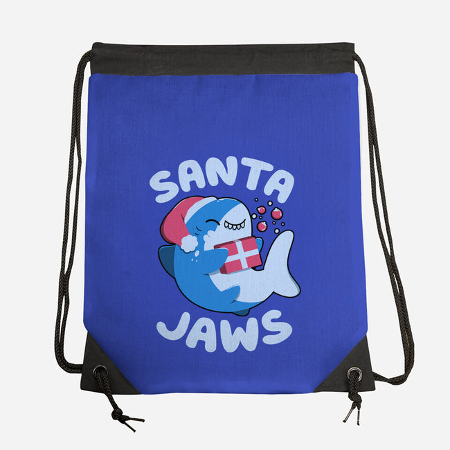 Santa Jaws Xmas Shark-None-Drawstring-Bag-tobefonseca