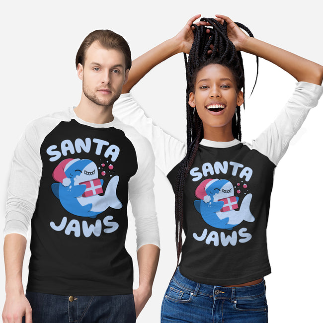 Santa Jaws Xmas Shark-Unisex-Baseball-Tee-tobefonseca