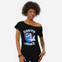 Santa Jaws Xmas Shark-Womens-Off Shoulder-Tee-tobefonseca