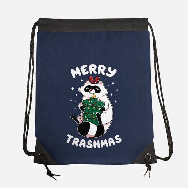 Merry Trashmas Xmas Raccoon-None-Drawstring-Bag-tobefonseca