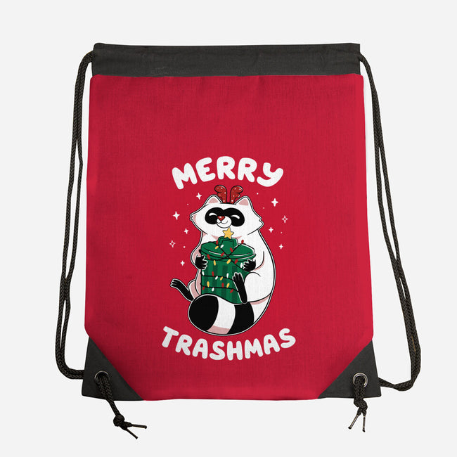 Merry Trashmas Xmas Raccoon-None-Drawstring-Bag-tobefonseca