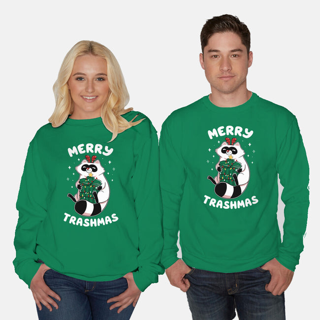 Merry Trashmas Xmas Raccoon-Unisex-Crew Neck-Sweatshirt-tobefonseca