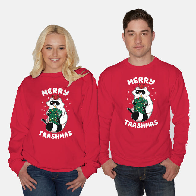 Merry Trashmas Xmas Raccoon-Unisex-Crew Neck-Sweatshirt-tobefonseca