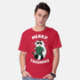 Merry Trashmas Xmas Raccoon-Mens-Basic-Tee-tobefonseca