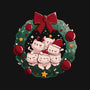 Kitty Garland Cat Christmas-Womens-Fitted-Tee-tobefonseca