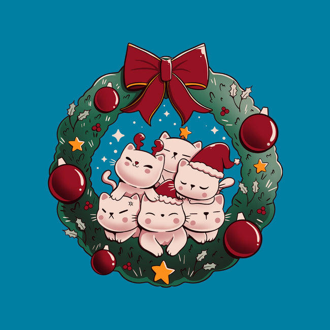 Kitty Garland Cat Christmas-Mens-Basic-Tee-tobefonseca