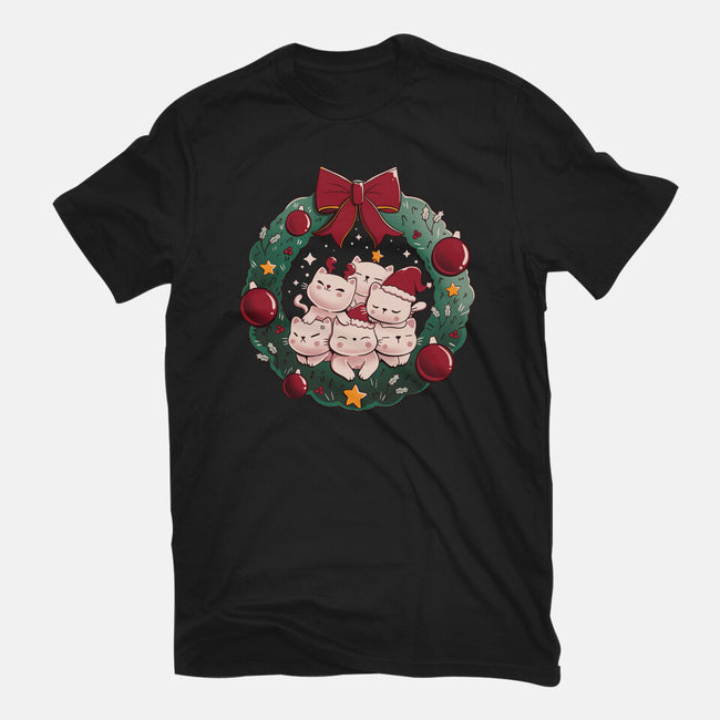 Kitty Garland Cat Christmas-Mens-Premium-Tee-tobefonseca