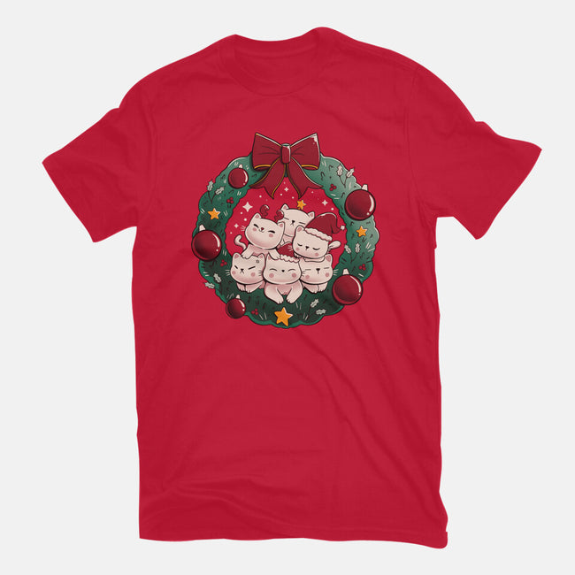 Kitty Garland Cat Christmas-Womens-Fitted-Tee-tobefonseca