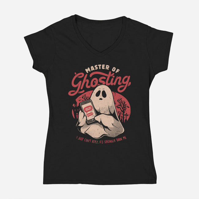 Master Of Ghosting-Womens-V-Neck-Tee-eduely