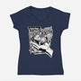 Pygmy Hippo Queen-Womens-V-Neck-Tee-palmstreet