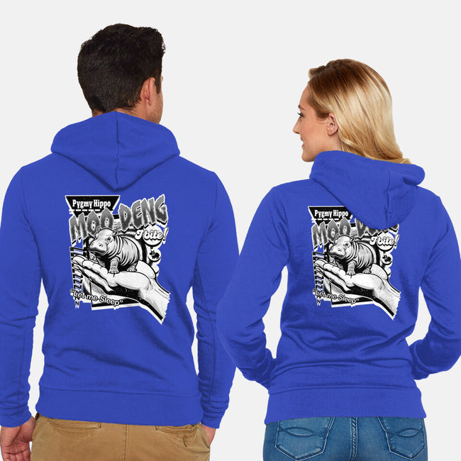 Pygmy Hippo Queen-Unisex-Zip-Up-Sweatshirt-palmstreet