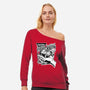 Pygmy Hippo Queen-Womens-Off Shoulder-Sweatshirt-palmstreet