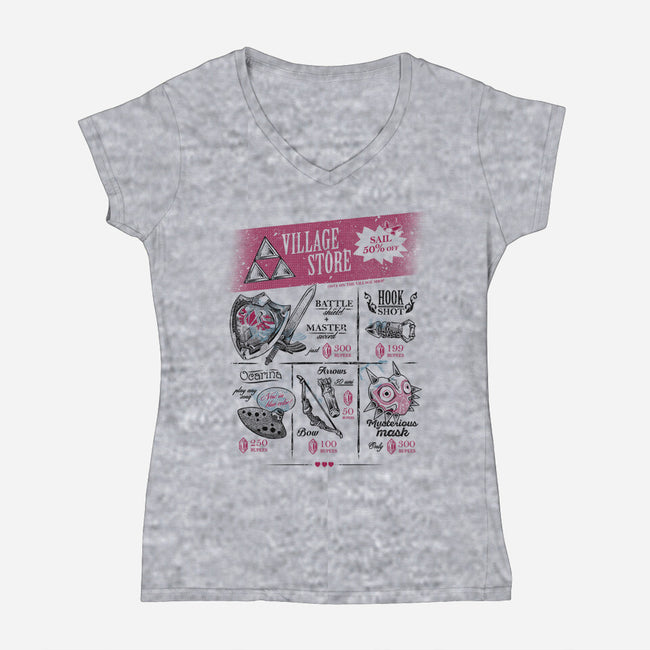 The Village Store-Womens-V-Neck-Tee-yumie