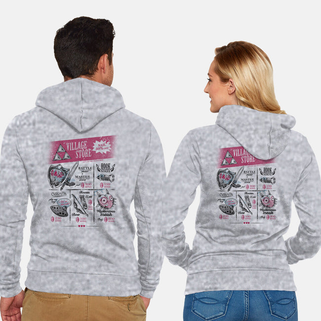 The Village Store-Unisex-Zip-Up-Sweatshirt-yumie