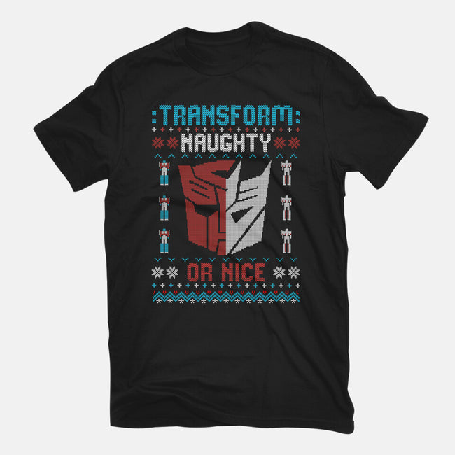 Transform Naughty Or Nice-Womens-Fitted-Tee-NMdesign