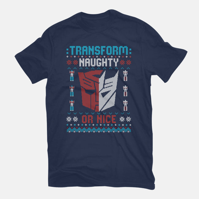Transform Naughty Or Nice-Womens-Fitted-Tee-NMdesign