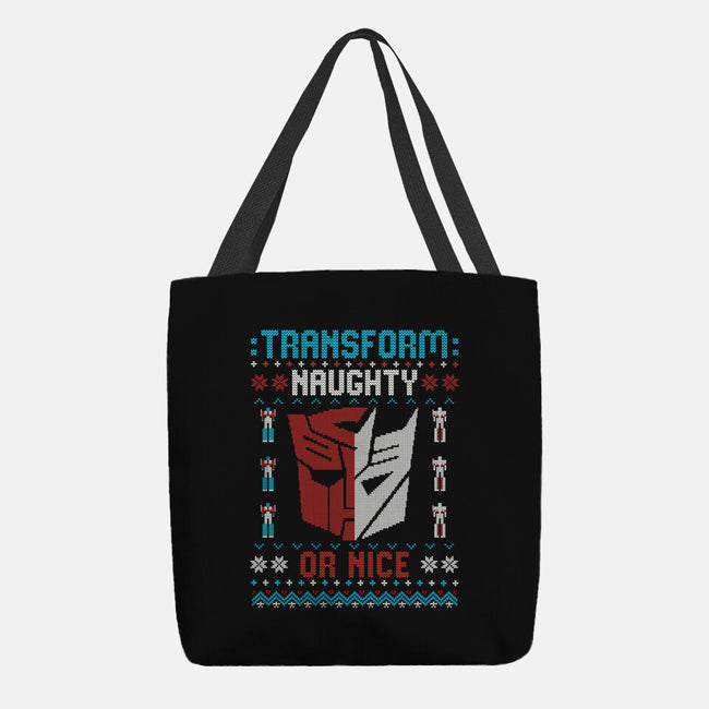 Transform Naughty Or Nice-None-Basic Tote-Bag-NMdesign