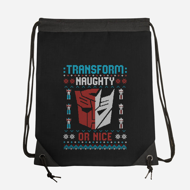 Transform Naughty Or Nice-None-Drawstring-Bag-NMdesign