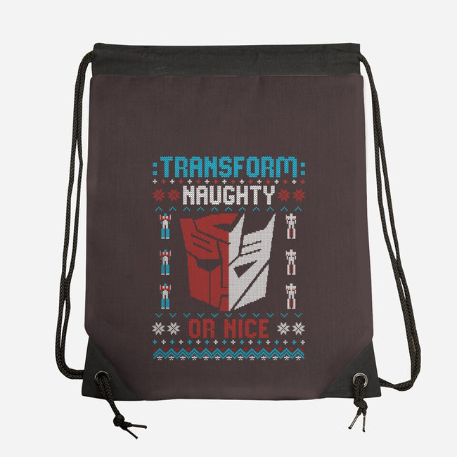 Transform Naughty Or Nice-None-Drawstring-Bag-NMdesign