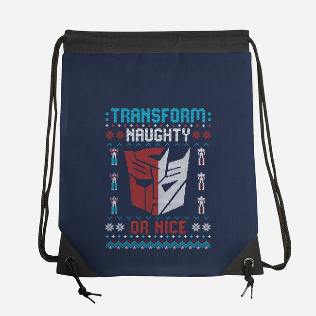 Transform Naughty Or Nice-None-Drawstring-Bag-NMdesign