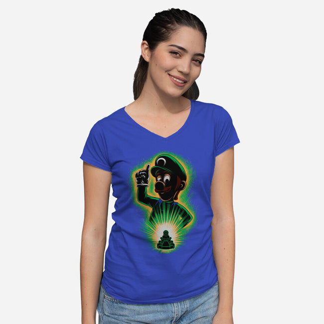 Green Bro Racing-Womens-V-Neck-Tee-rmatix