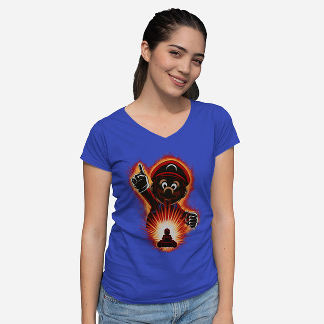 Red Bro Racing-Womens-V-Neck-Tee-rmatix