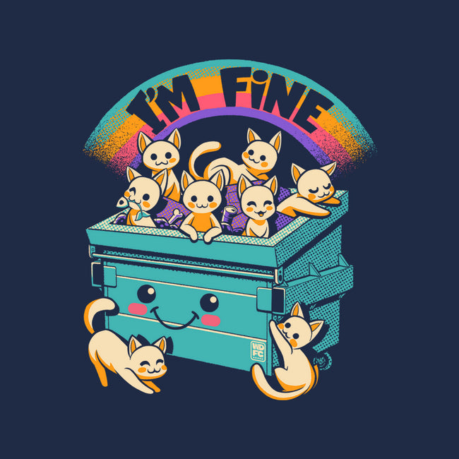 Dumpster On Fire I'm Fine Cat-Womens-V-Neck-Tee-worlddominationforcats