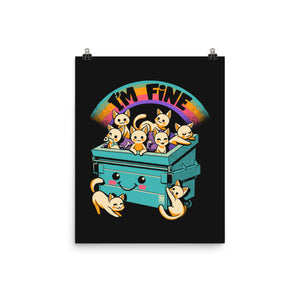 Dumpster On Fire I'm Fine Cat