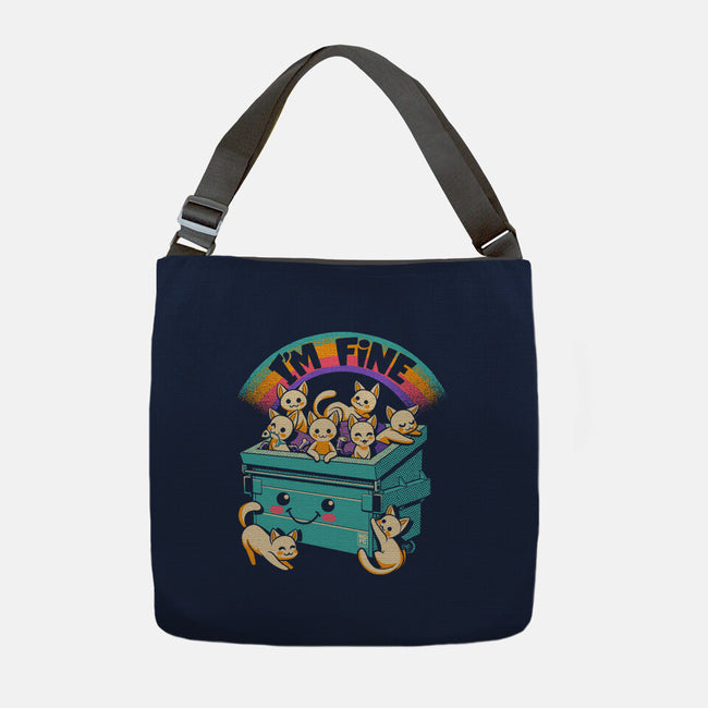 Dumpster On Fire I'm Fine Cat-None-Adjustable Tote-Bag-worlddominationforcats