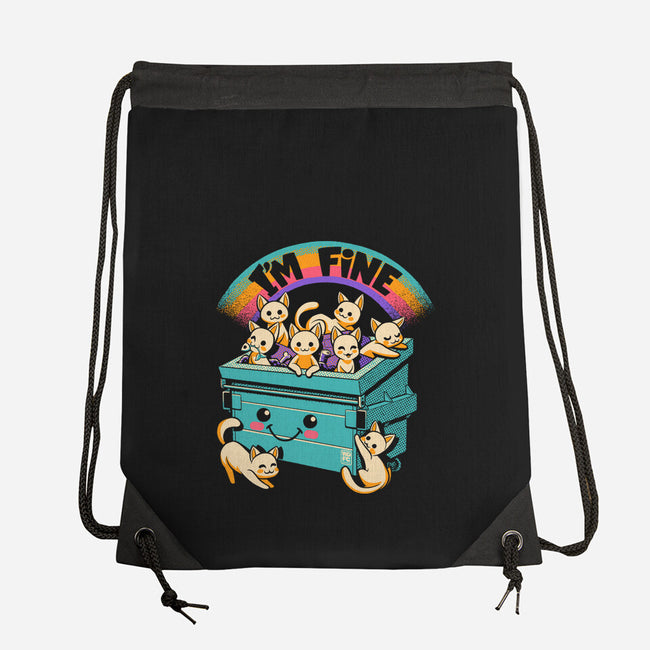 Dumpster On Fire I'm Fine Cat-None-Drawstring-Bag-worlddominationforcats