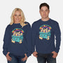 Dumpster On Fire I'm Fine Cat-Unisex-Crew Neck-Sweatshirt-worlddominationforcats