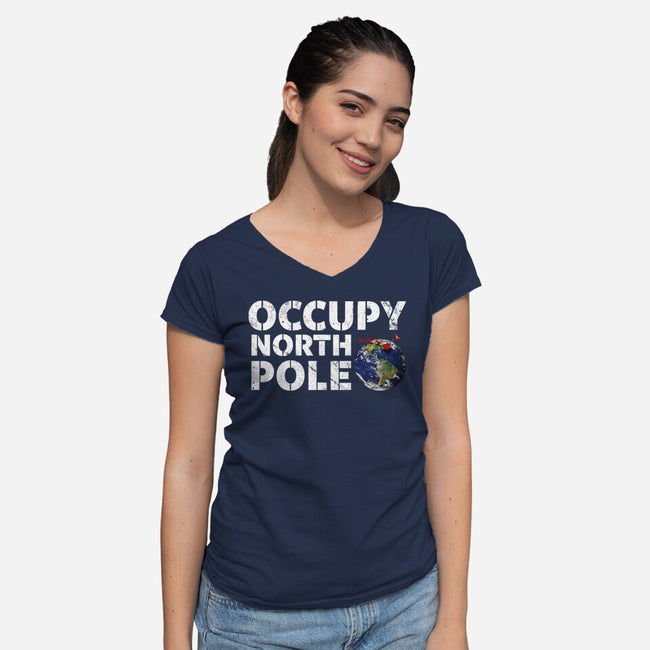 Occupy North Pole-Womens-V-Neck-Tee-Boggs Nicolas