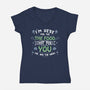 Here For The Food-Womens-V-Neck-Tee-NMdesign