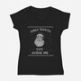 Only Santa Can Judge Me-Womens-V-Neck-Tee-kg07