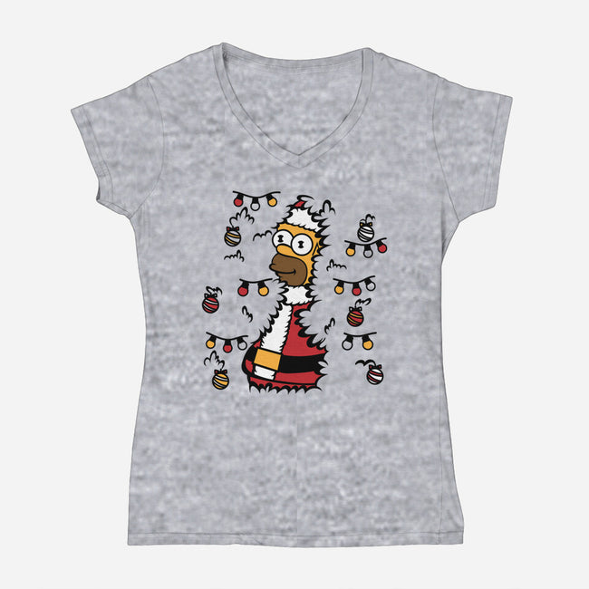 A Christmas Bush-Womens-V-Neck-Tee-SuperEdu