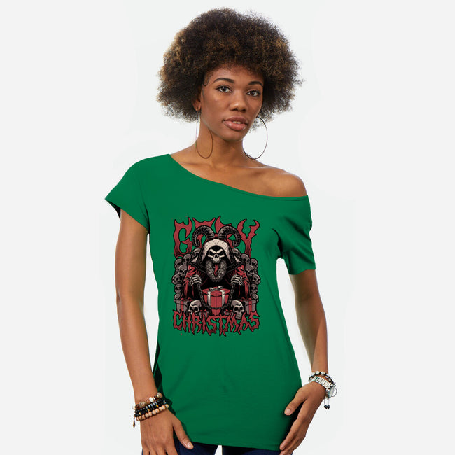 Gory Christmas Krampus-Womens-Off Shoulder-Tee-Studio Mootant