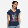 Ugly Sweater Skeleton Christmas-Womens-V-Neck-Tee-Studio Mootant