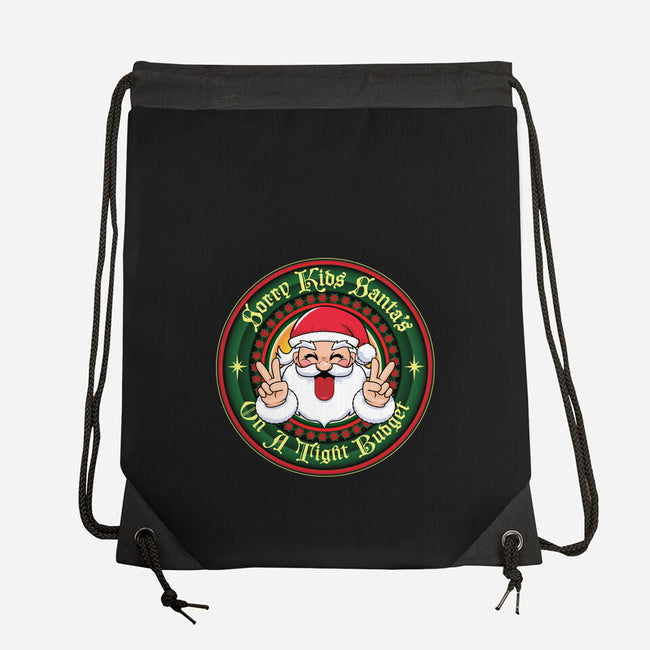 Santa's On A Tight Budget-None-Drawstring-Bag-Whimsical Thinker