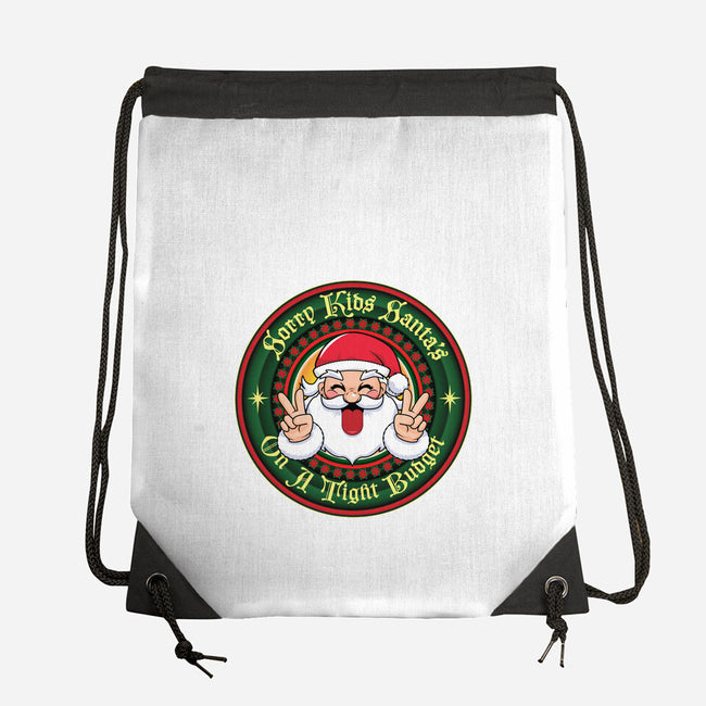 Santa's On A Tight Budget-None-Drawstring-Bag-Whimsical Thinker