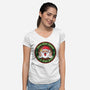 Santa's On A Tight Budget-Womens-V-Neck-Tee-Whimsical Thinker