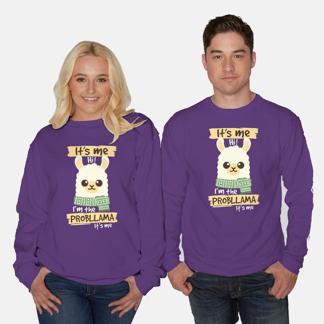 I'm The Probllama-Unisex-Crew Neck-Sweatshirt-NemiMakeit