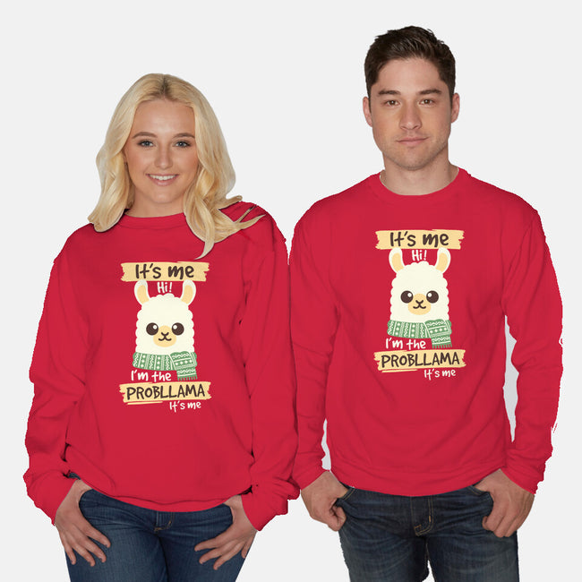 I'm The Probllama-Unisex-Crew Neck-Sweatshirt-NemiMakeit