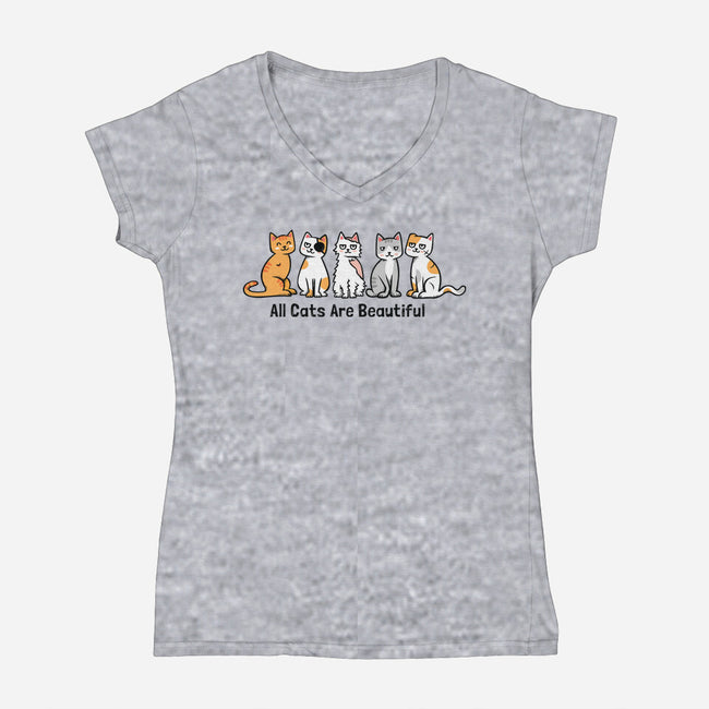 All Cats Are Beautiful-Womens-V-Neck-Tee-anarist