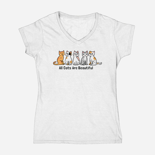 All Cats Are Beautiful-Womens-V-Neck-Tee-anarist