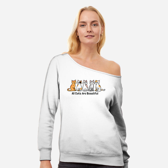 All Cats Are Beautiful-Womens-Off Shoulder-Sweatshirt-anarist