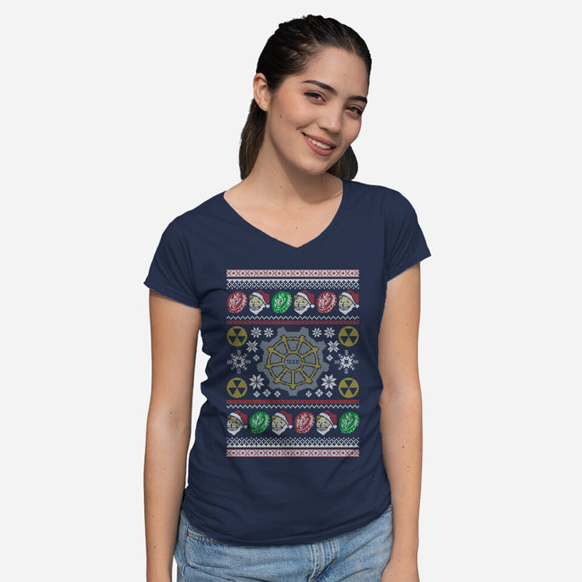 A Very Sheltered Christmas-Womens-V-Neck-Tee-Arinesart