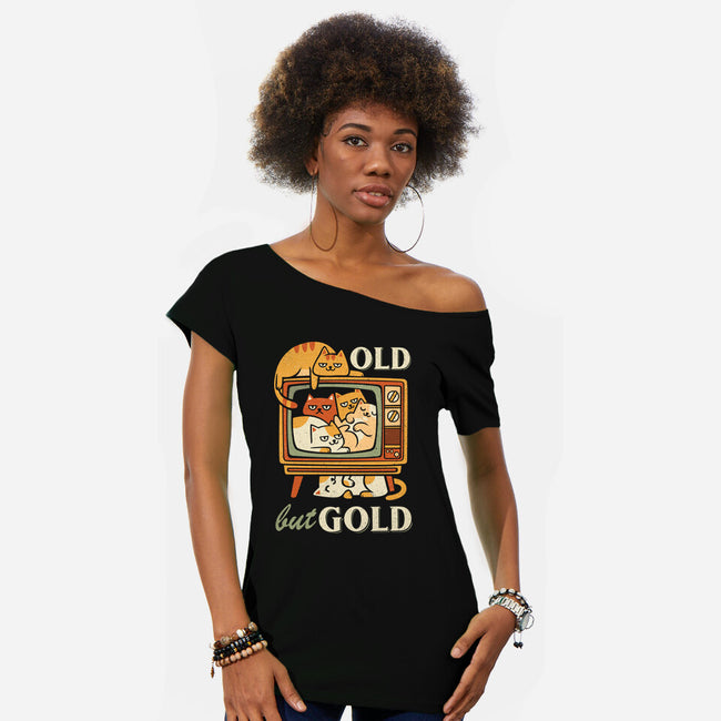 Old But Gold-Womens-Off Shoulder-Tee-anarist