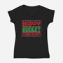 Happy Budget Christmas-Womens-V-Neck-Tee-rocketman_art