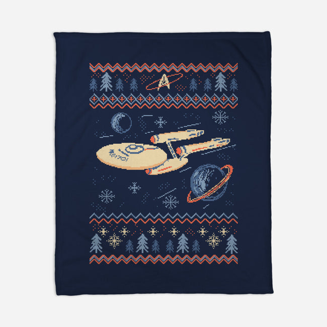 Space Night Xmas-None-Fleece-Blanket-marsdkart